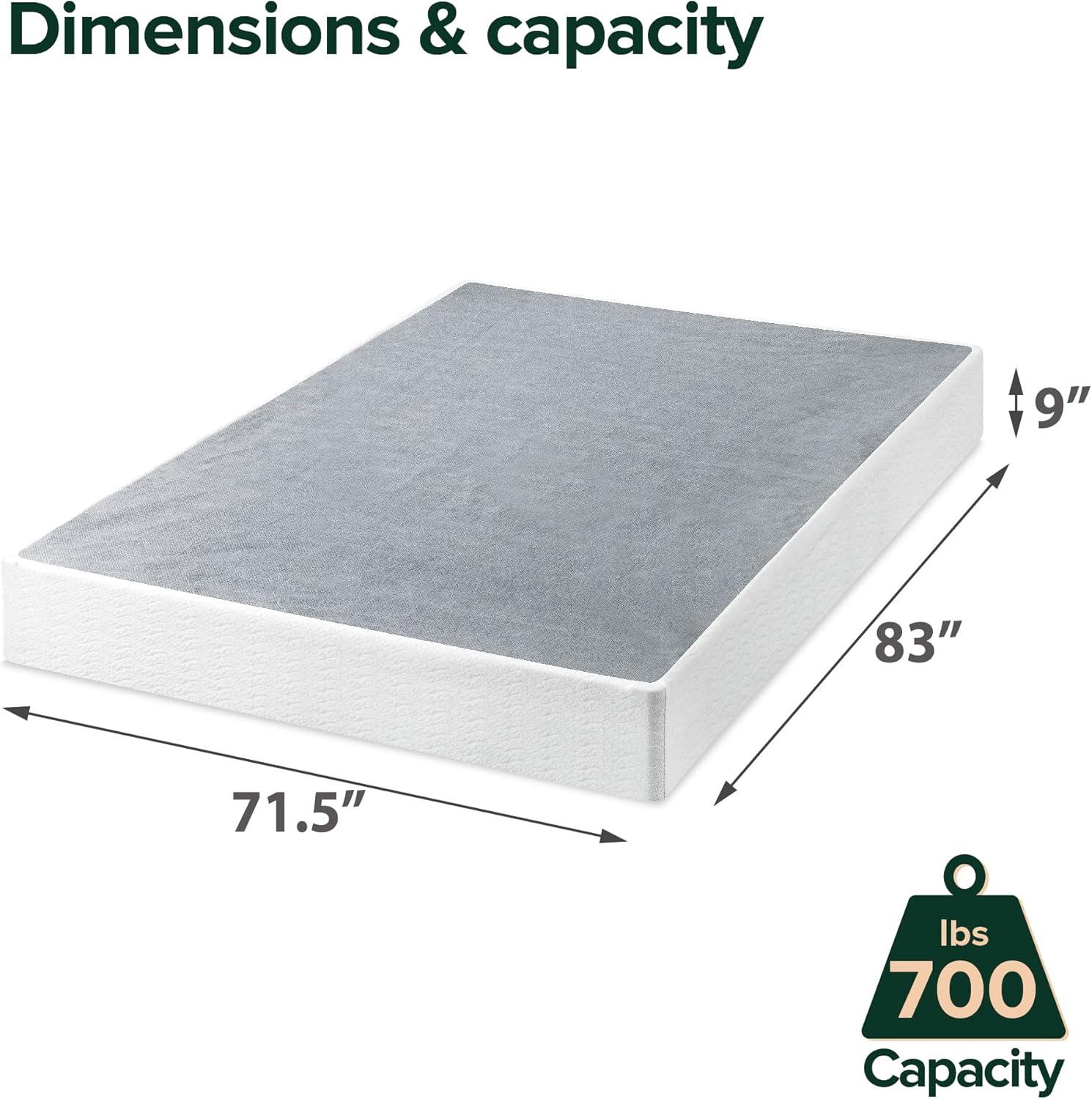 imageZINUS 9 Inch Metal Smart Box Spring Mattress Foundation Strong Metal Frame Easy Assembly KingCalifornia King