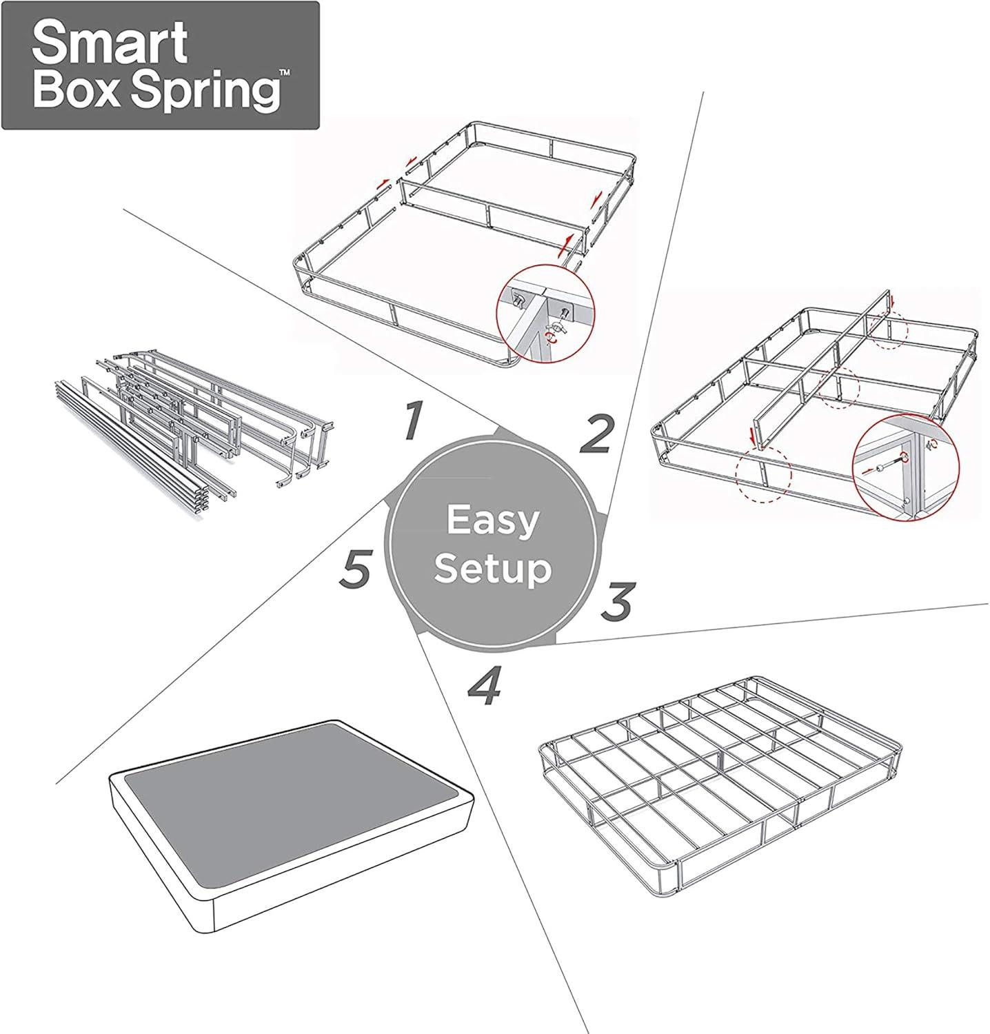 imageZINUS 9 Inch Metal Smart Box Spring Mattress Foundation Strong Metal Frame Easy Assembly KingCalifornia King