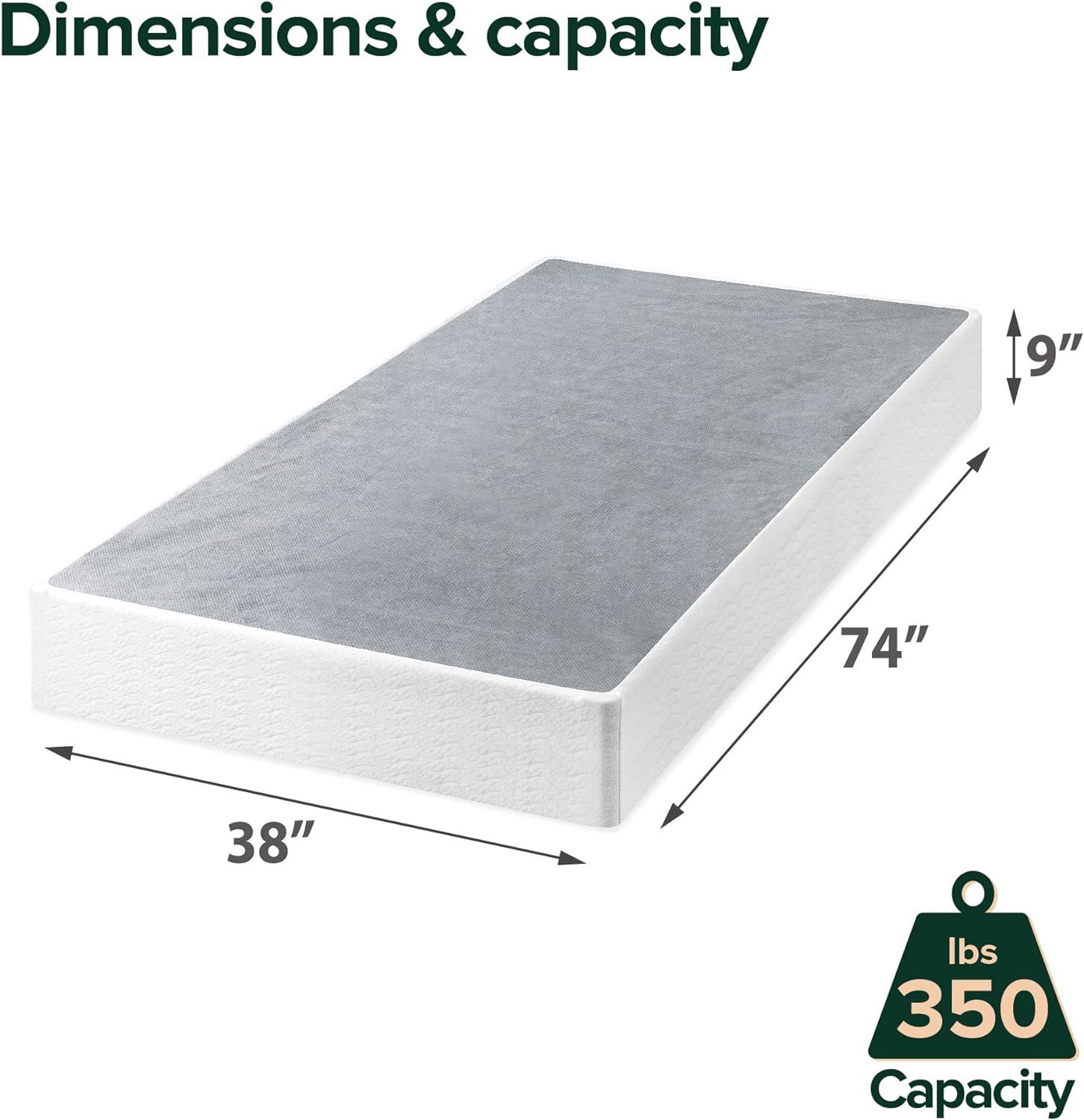 imageZINUS 9 Inch Metal Smart Box Spring Mattress Foundation Strong Metal Frame Easy Assembly KingTwin