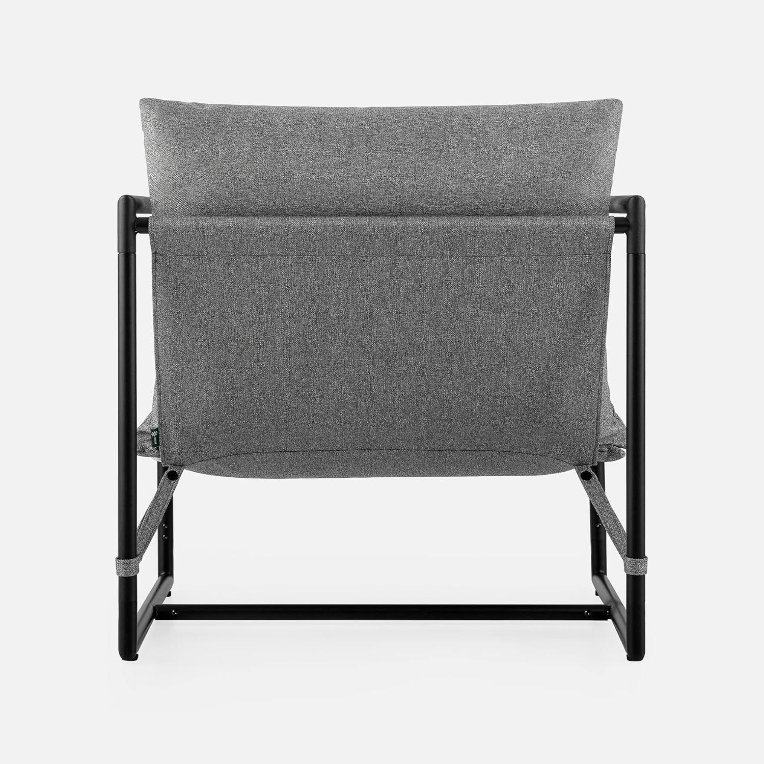 imageZINUS Aidan Sling Accent Chair Metal Framed Armchair with Shredded Foam Cushioning OatmealLight Grey