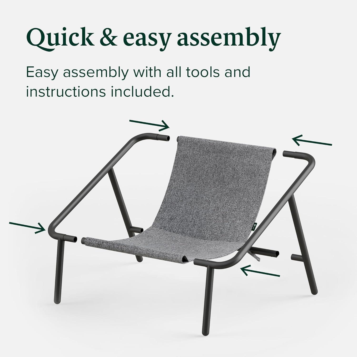 imageZINUS Aidan Sling Accent Chair Metal Framed Armchair with Shredded Foam Cushioning OatmealLight Grey