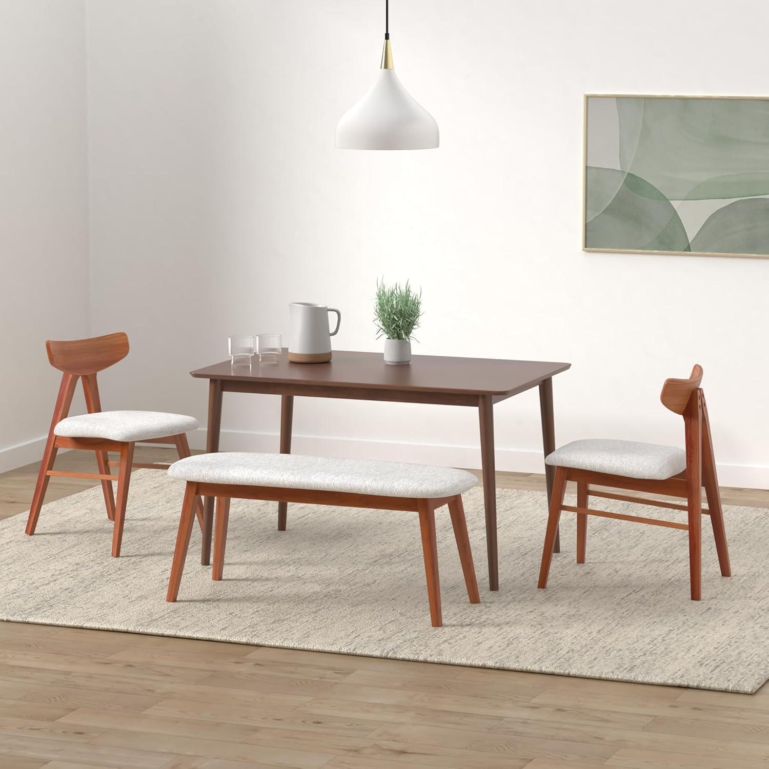 imageZINUS Jen 47 Inch Dining Table Solid Wood Kitchen Desk Easy Assembly Natural BrownEspresso