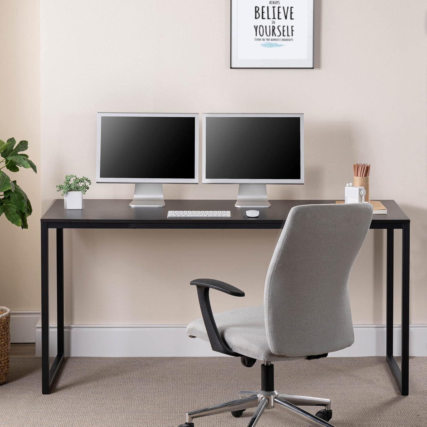 imageZINUS Jennifer 47 Inch Black Frame Desk Computer Workstation Office Desk Easy Assembly BrownDeep Espresso