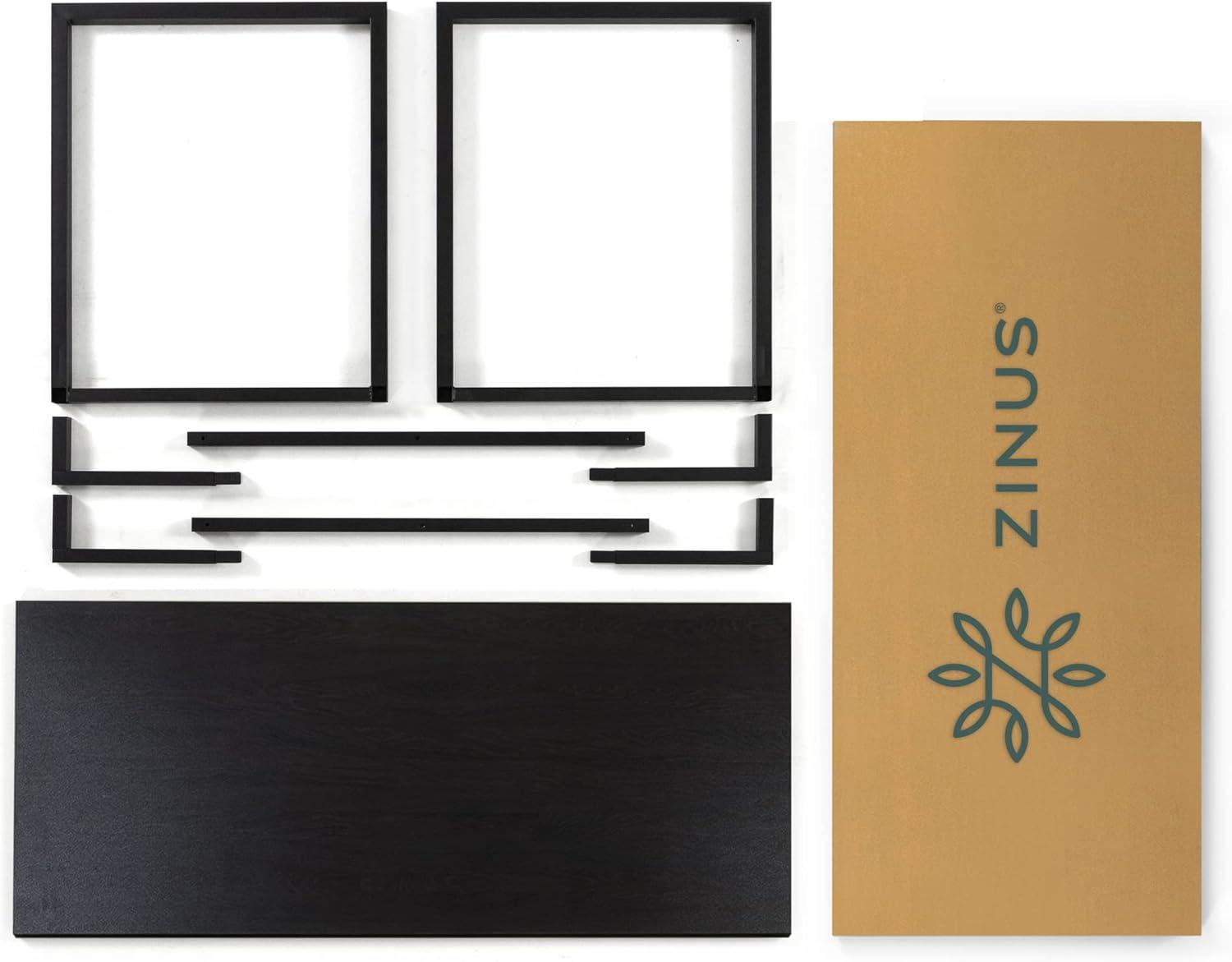 imageZINUS Jennifer 47 Inch Black Frame Desk Computer Workstation Office Desk Easy Assembly BrownDeep Espresso