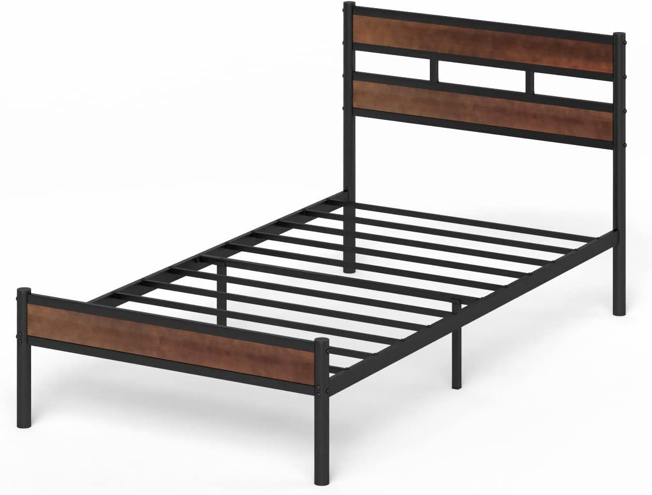 imageZINUS Leah Bamboo Platform Bed Frame with Headboard No Box Spring Needed Wood Slat Support Easy Assembly QueenTwin