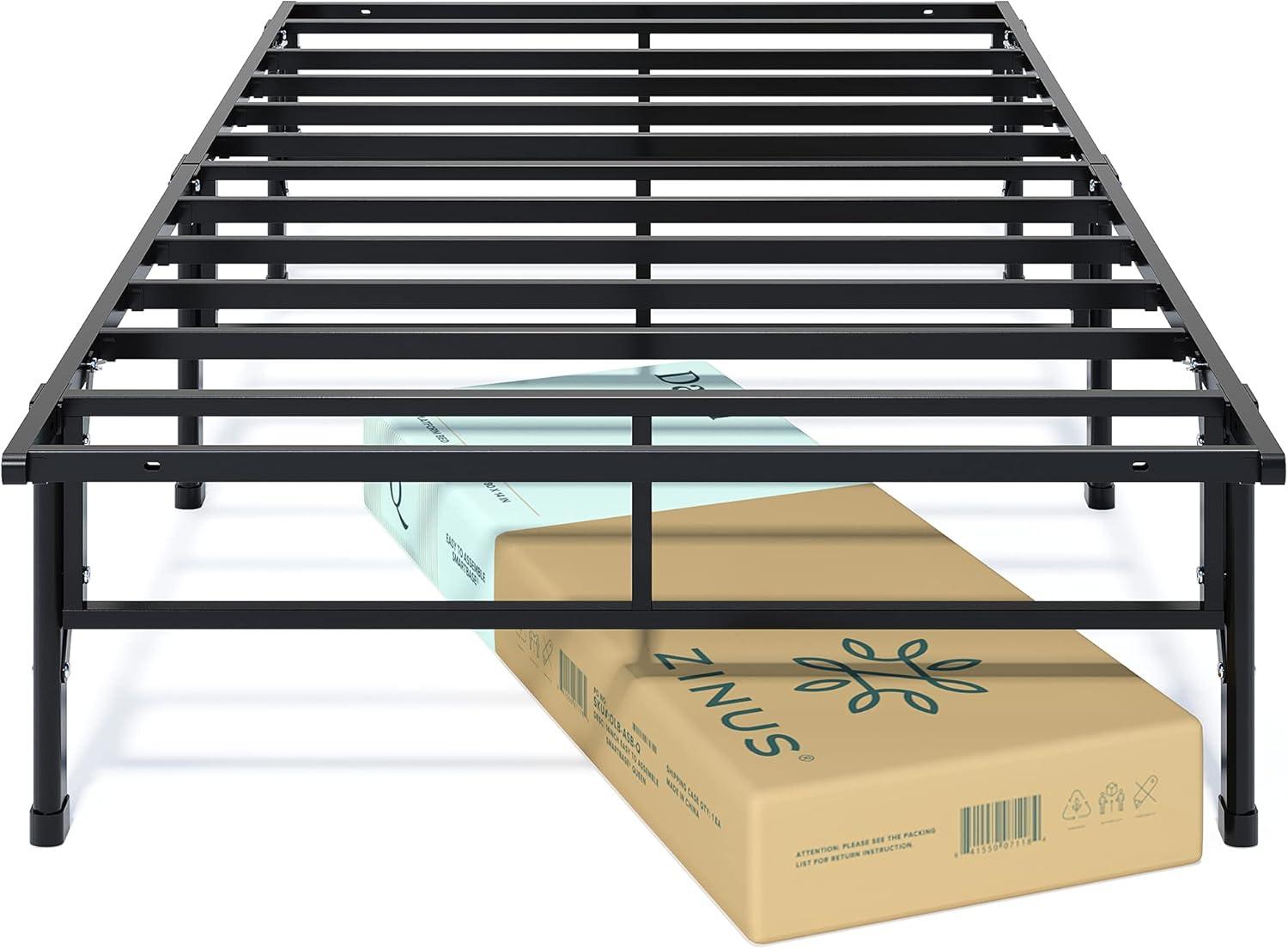 imageZINUS SmartBase Compack Mattress Foundation 14 Inch Metal Bed Frame No Box Spring Needed Sturdy Steel Slat Support QueenTwin XL