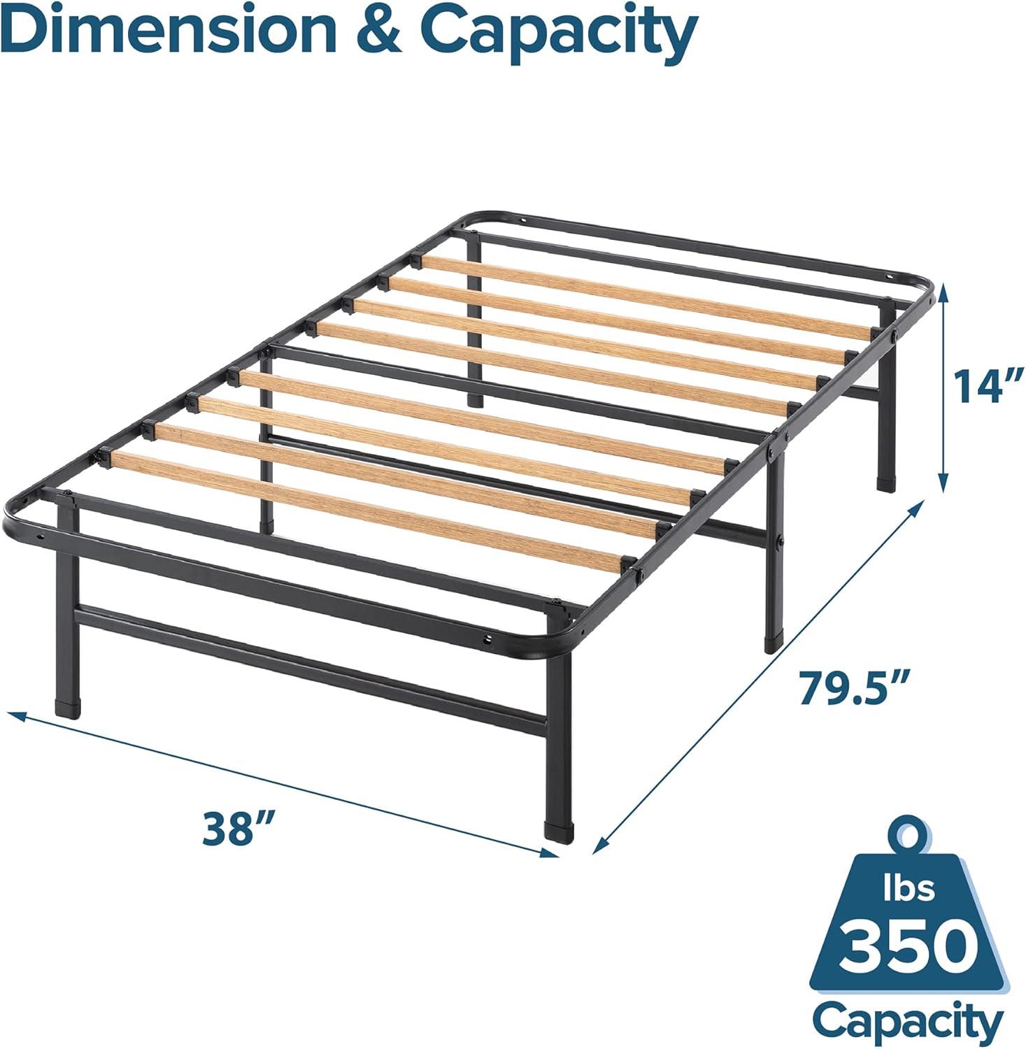 imageZINUS SmartBase Compack Mattress Foundation 14 Inch Metal Bed Frame No Box Spring Needed Sturdy Steel Slat Support QueenTwin XL