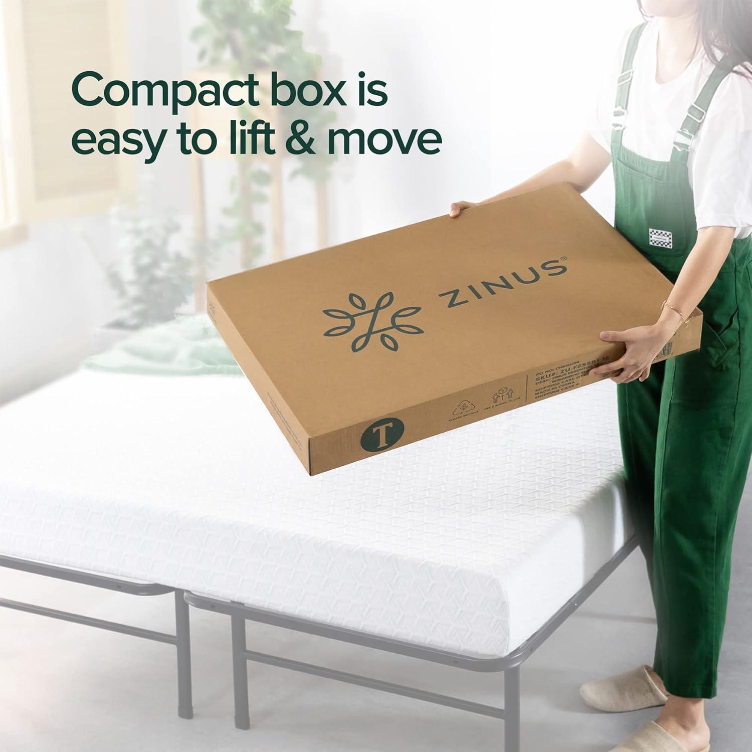 imageZINUS SmartBase Compack Mattress Foundation 14 Inch Metal Bed Frame No Box Spring Needed Sturdy Steel Slat Support QueenTwin XL