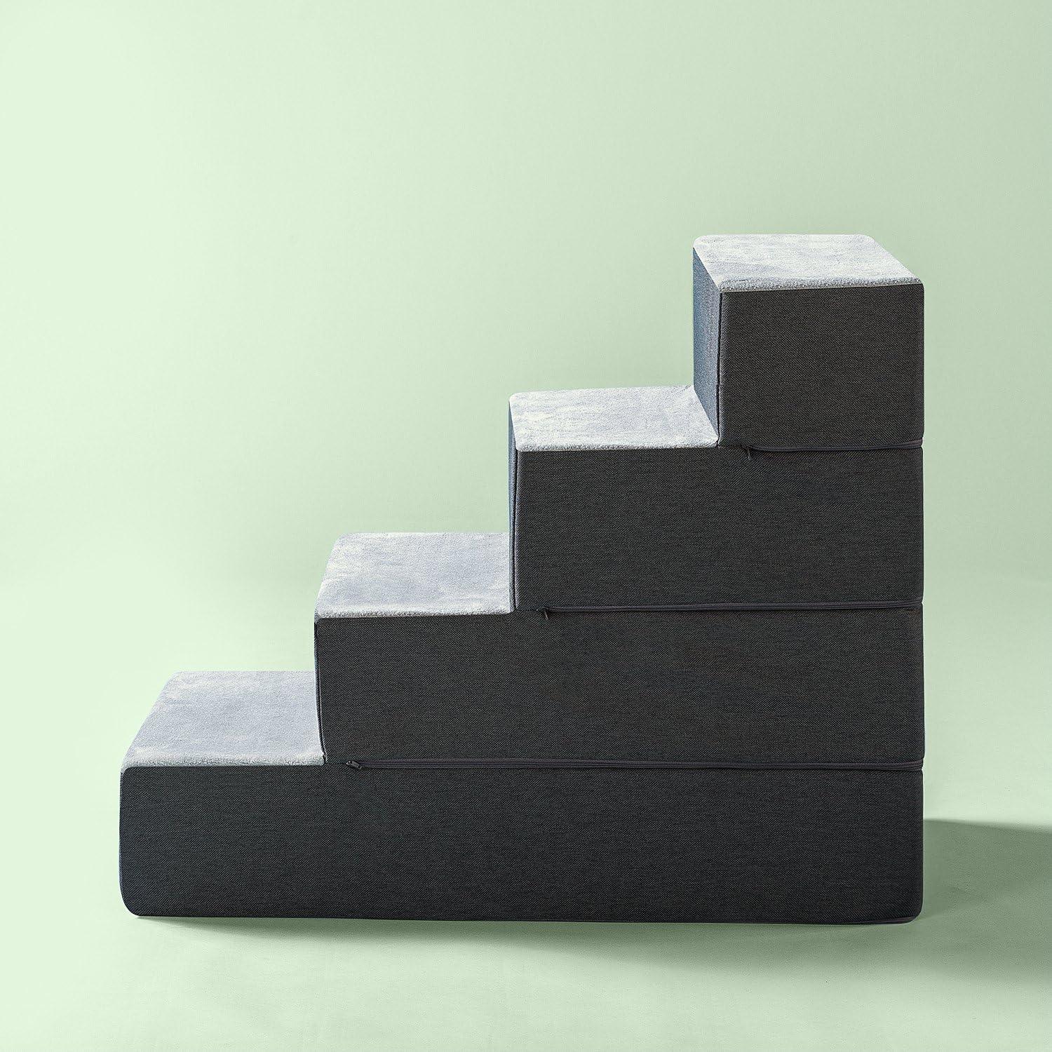 imageZinus 3 Step Easy Pet Stairs Pet Ramp Pet Ladder Medium GreyLarge