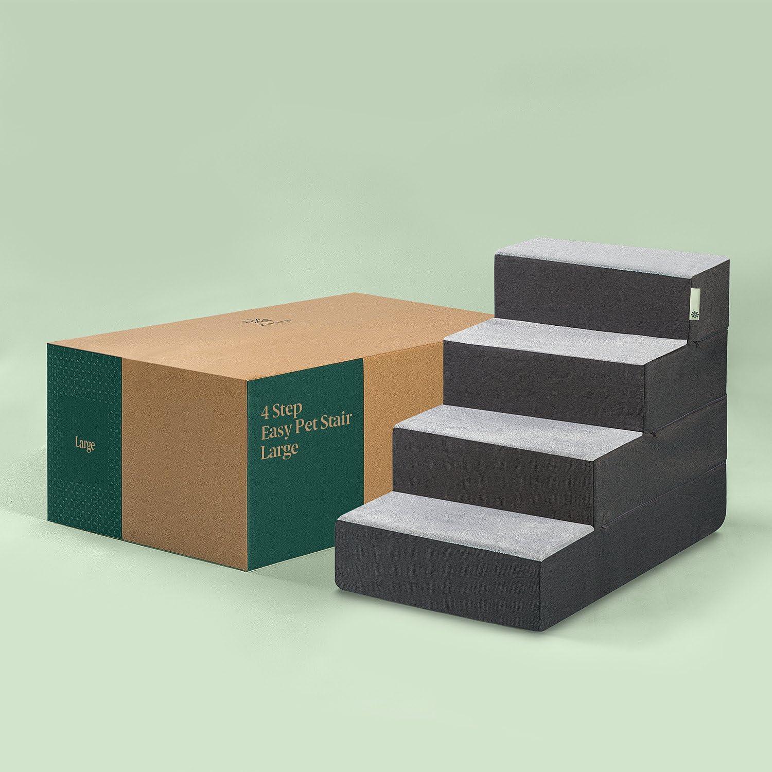 imageZinus 3 Step Easy Pet Stairs Pet Ramp Pet Ladder Medium GreyLarge