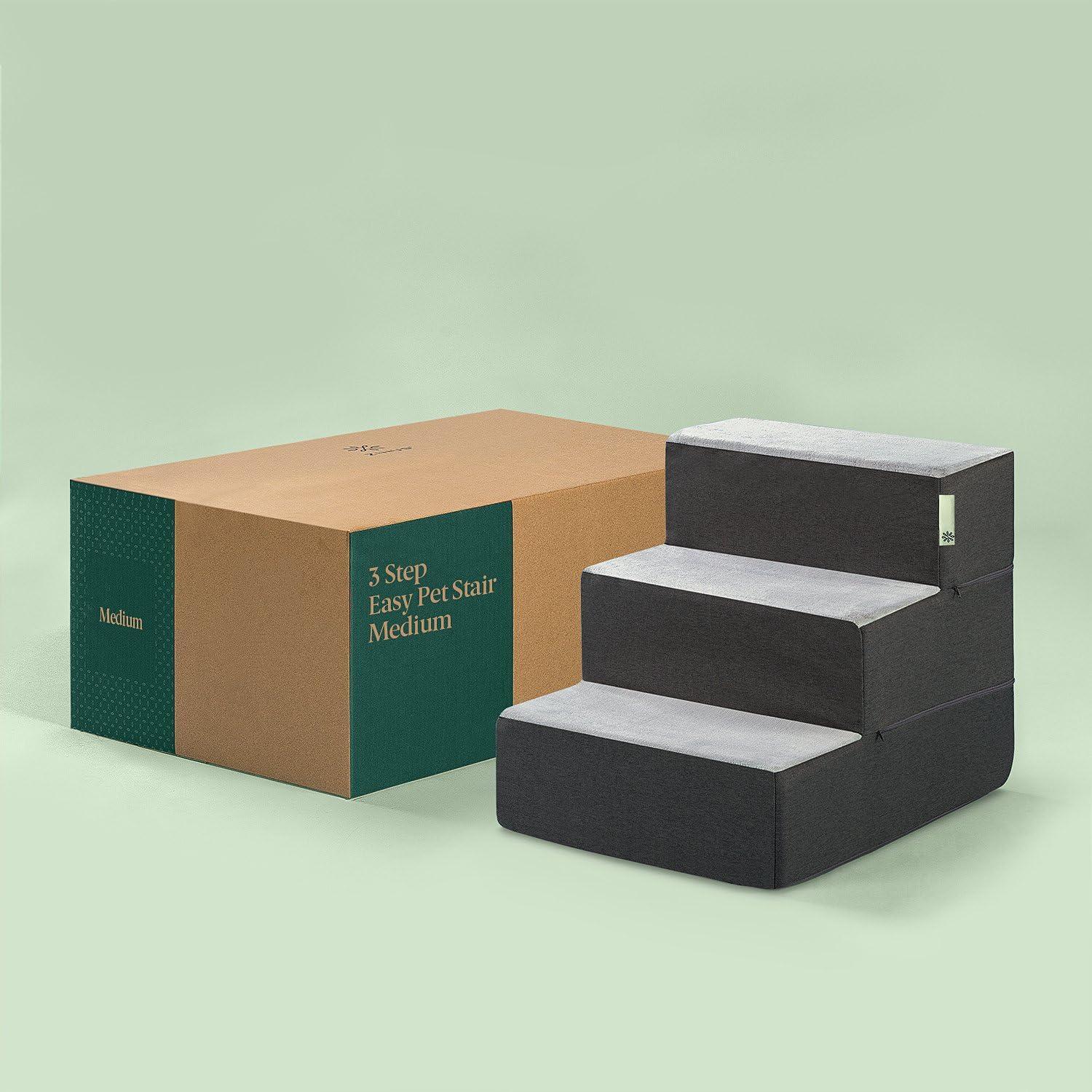imageZinus 3 Step Easy Pet Stairs Pet Ramp Pet Ladder Medium GreyMedium