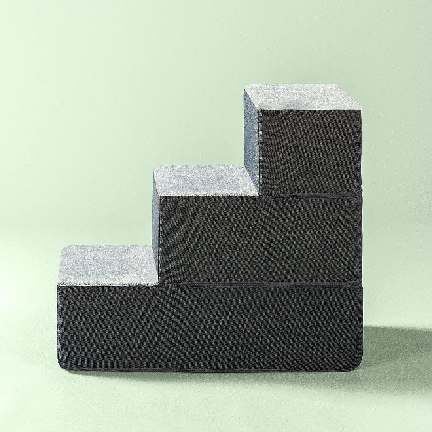 imageZinus 3 Step Easy Pet Stairs Pet Ramp Pet Ladder Medium GreyMedium