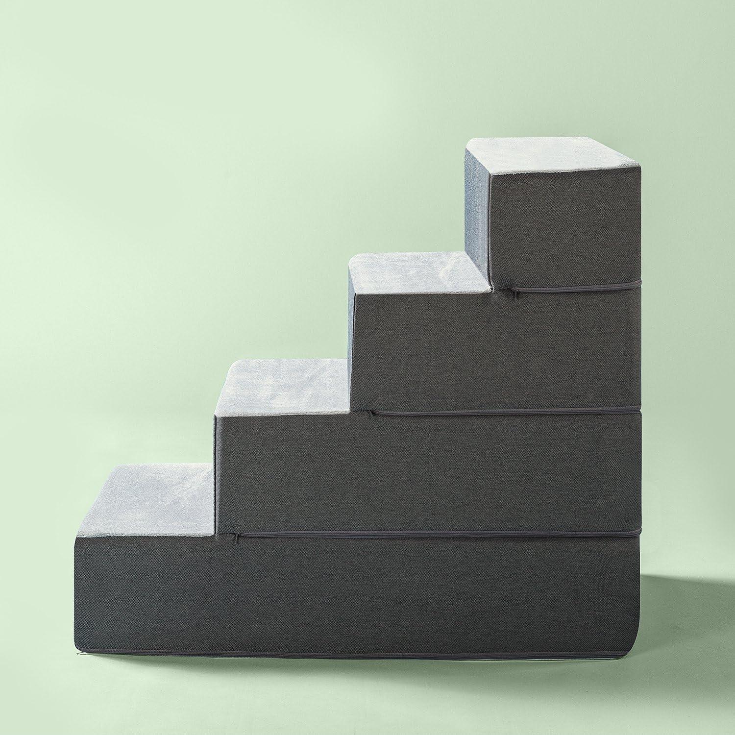 imageZinus 3 Step Easy Pet Stairs Pet Ramp Pet Ladder Medium GreyXLarge