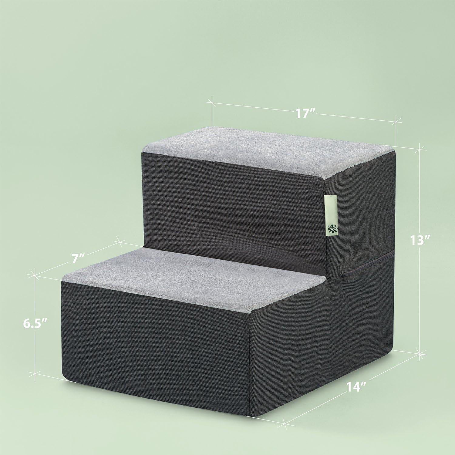 imageZinus 3 Step Easy Pet Stairs Pet Ramp Pet Ladder Medium GreyXSmall