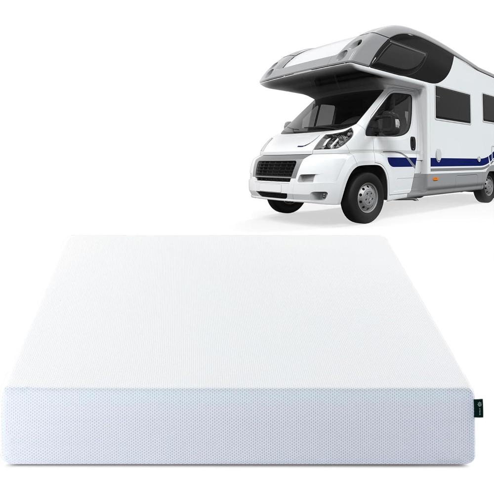 imageZINUS 12 Inch Green Tea Cooling Memory Foam Mattress New Version Queen Fiberglass Free Medium Firmness Cooling Gel Foam Certified Safe Foams ampamp Fabric Mattress in A BoxShort Queen