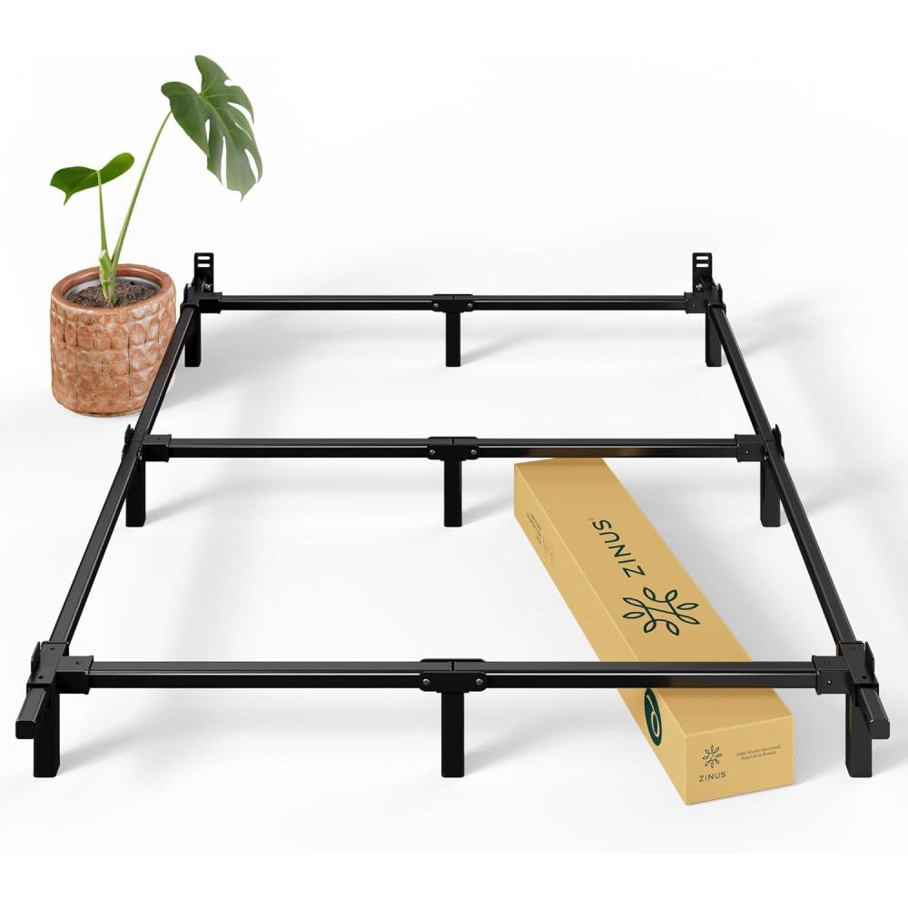 imageZINUS 9 Inch Metal Smart Box Spring Mattress Foundation Strong Metal Frame Easy Assembly KingFull