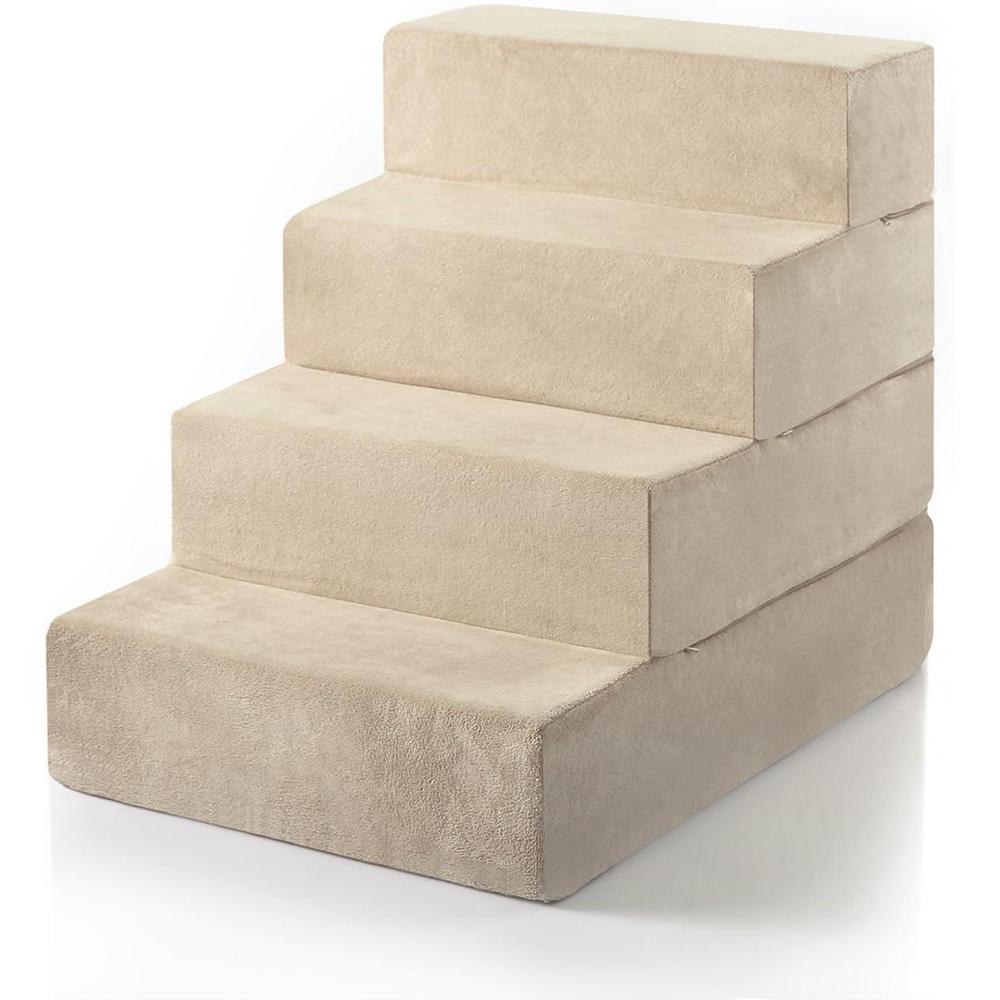 imageZINUS Foam 13 Inch 2Step Step Pet Stairs Pet Ramp for Cats and Dogs Extra Small BeigeLarge