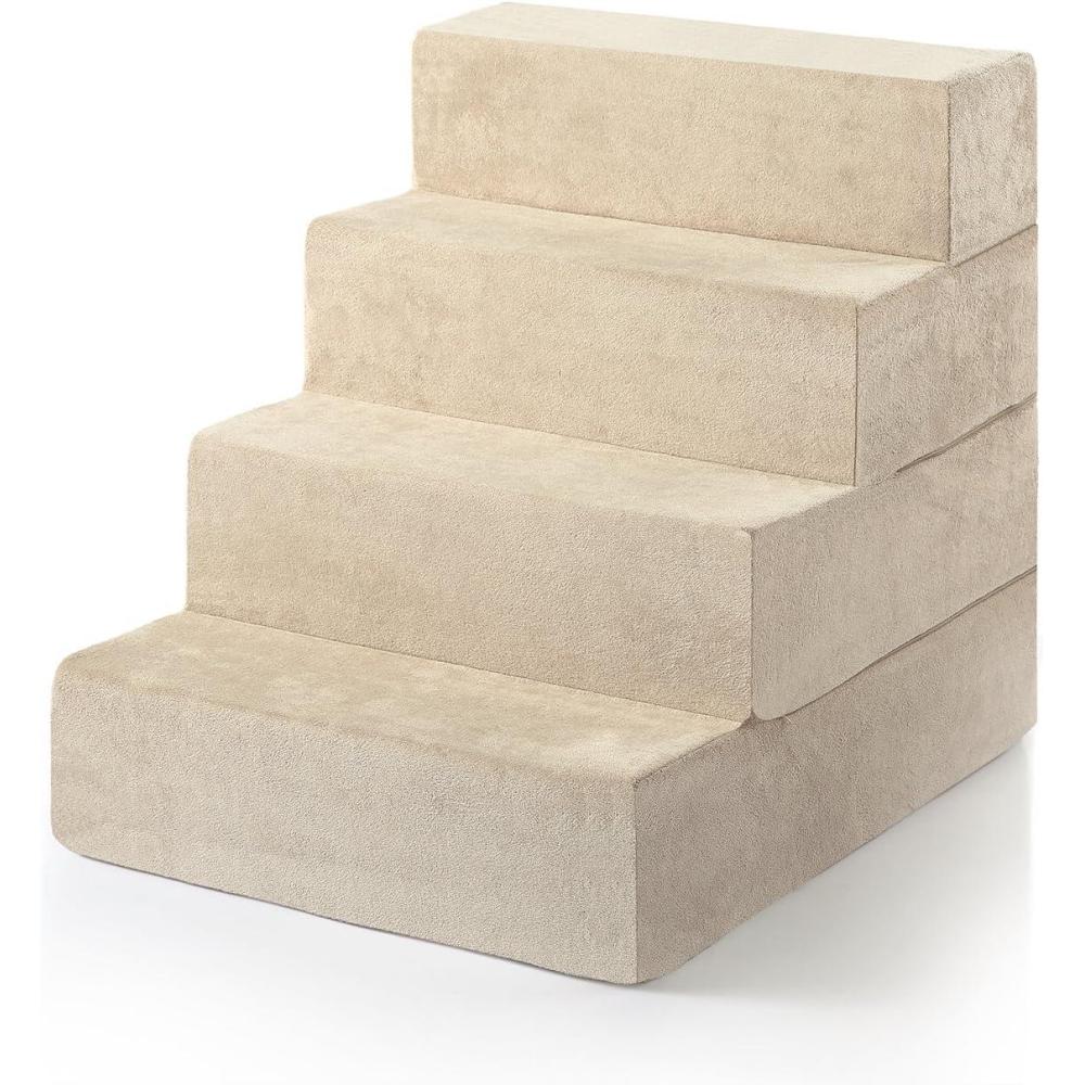 imageZINUS Foam 13 Inch 2Step Step Pet Stairs Pet Ramp for Cats and Dogs Extra Small BeigeXLarge