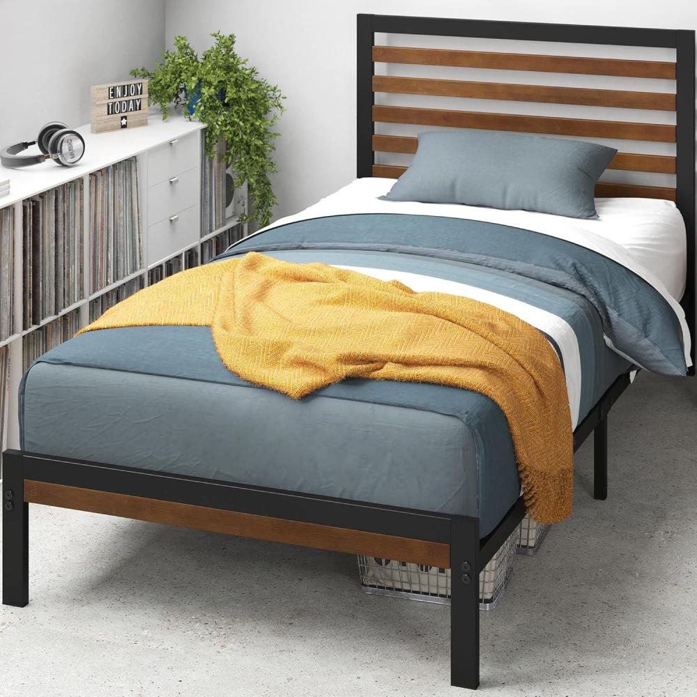 imageZINUS Leah Bamboo Platform Bed Frame with Headboard No Box Spring Needed Wood Slat Support Easy Assembly QueenTwin
