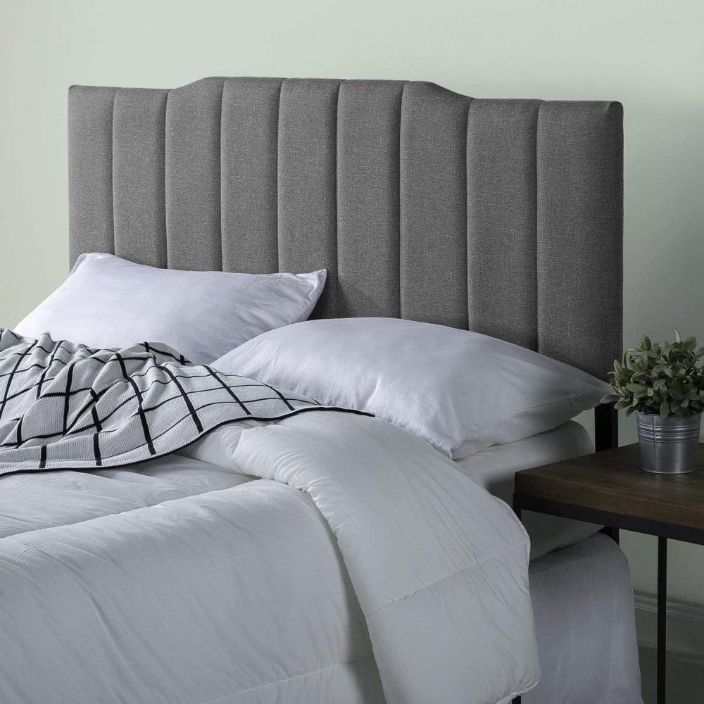 imageZINUS Satish Upholstered Channel Stitched Headboard in Grey QueenSophisticated Grey Channel Stitched Headboard