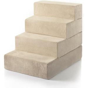 ZINUS Foam 13 Inch 2-Step Step Pet Stairs, Pet Ramp for Cats and Dogs, Extra Small, Beige(Large)