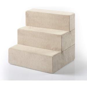 ZINUS Foam 13 Inch 2-Step Step Pet Stairs, Pet Ramp for Cats and Dogs, Extra Small, Beige(Medium)