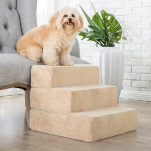 ZINUS Foam 13 Inch 2-Step Step Pet Stairs, Pet Ramp for Cats and Dogs, Extra Small, Beige(Small)