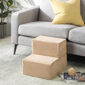 ZINUS Foam 13 Inch 2-Step Step Pet Stairs, Pet Ramp for Cats and Dogs, Extra Small, Beige(X-Small)