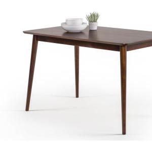 ZINUS Jen 47 Inch Dining Table, Solid Wood Kitchen Desk, Easy Assembly, Natural Brown(Espresso)
