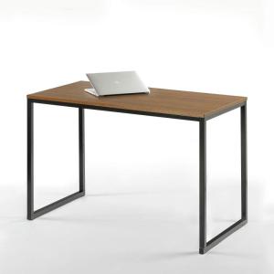 ZINUS Jennifer 47 Inch Black Frame Desk, Computer Workstation, Office Desk, Easy Assembly, Brown(Brown)