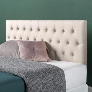 ZINUS Trina Upholstered Headboard, Button Tufted Upholstery, Adjustable Height, Easy Assembly, Taupe, Queen(Taupe)
