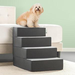 Zinus 3 Step Easy Pet Stairs, Pet Ramp, Pet Ladder, Medium, Grey(X-Large)