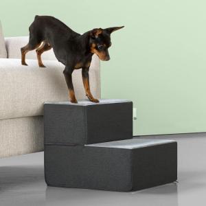 Zinus 3 Step Easy Pet Stairs, Pet Ramp, Pet Ladder, Medium, Grey(X-Small)